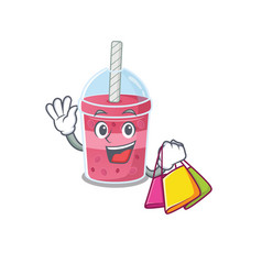 Rich And Famous Strawberry Bubble Tea Cartoon