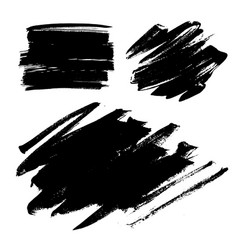 Set Of Hand Drawn Paint Ink Brush Strokes