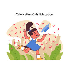 Celebrating Girls Education Concept Flat