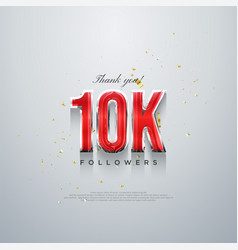 Thank You 10k Followers Red Numbers Design