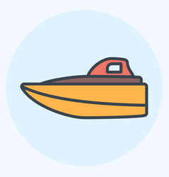 Icon Speed Boat - Color Mate Style - Simple