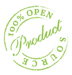 Open Source Green Rubber Stamp On White