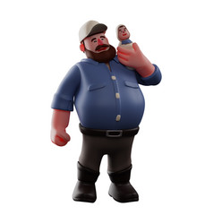 Proudly Face 3d Super Father Cartoon Design