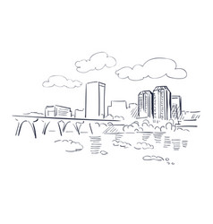 Richmond Virginia Usa America Sketch City Line Art