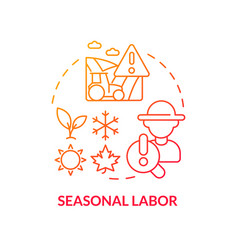 Seasonal Labor Red Gradient Concept Icon