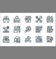 Digital Transformation Line Icons Linear Set