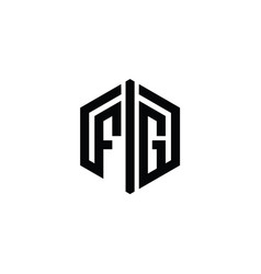 Fg Letter Logo Monogram Hexagon Shape