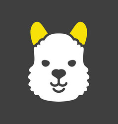 Lama Glyph Icon Animal Head Symbol