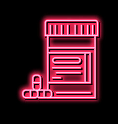 Diabetes Treatment Pills Neon Glow Icon