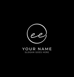 E Ee Initial Letter Handwritten Signature Logo