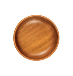 Empty Wood Bowl Isolated Wooden Bowl On White