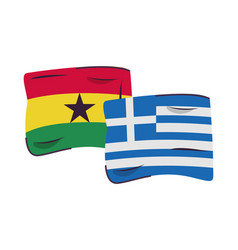 Ghana And Grece Flags Countries Isolated Icon