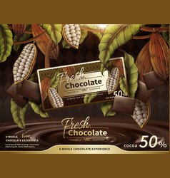 Premium chocolate ads Royalty Free Vector Image