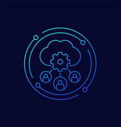 Process User Data In Cloud Line Icon