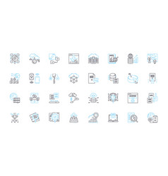 Social Research Linear Icons Set Sampling