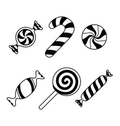 Striped Sweetmeats Set Line Art Design