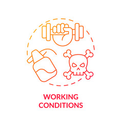 Working Conditions Red Gradient Concept Icon