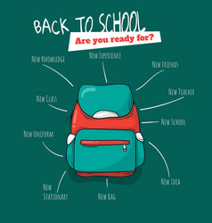 Back To School Template Design With School Bag