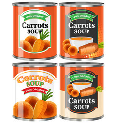 Carrot Soup Food Cans Collection