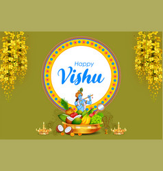 Happy Vishu New Year Hindu Festival Celebrated