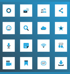 Media Icons Colored Set With Video Chat Gif