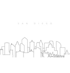 Outline San Diego Skyline Trendy Template