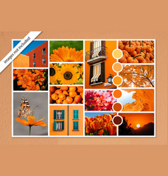 Photo Collage Moodboard Template In Orange Color