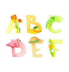 Tropical Alphabet Abcdef English Capital