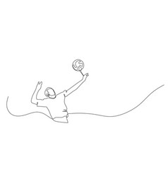 Continuous Single Line Drawing Of Male Volleyball