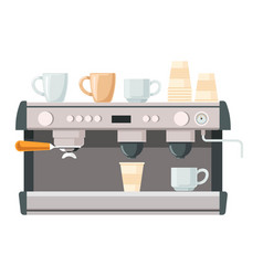 Coffee Machine With Cups Cafe Or Shop Equipment