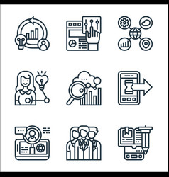 Digital Transformation Line Icons Linear Set