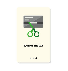 Scissors Cutting Credit Card Flat Icon