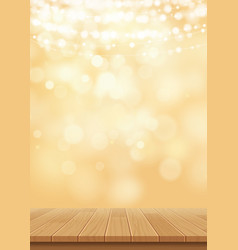 Bokeh Gold Glitter With Wood For Product