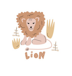 Hand Drawn Doodle Cute Lion