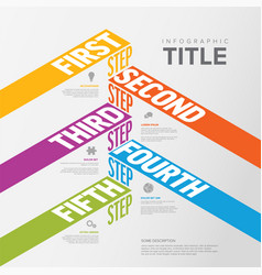 Infographic Stripes Stairs Steps Diagram Template