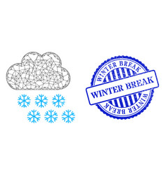 Textured Winter Break Stamp Seal And Hatched Snow