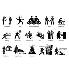 Crime Criminal And Law Breakers Pictograph Depicts