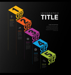 Dark Infographic Stairs Steps Diagram Template