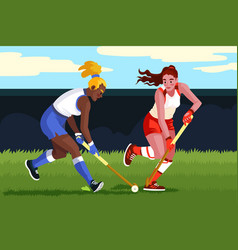 Flat Design Field Hockey