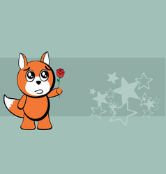 Love Fox Kawaii Cartoon Billboard Background