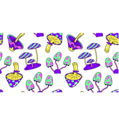 Psychedelic Mushroom Pattern Magic Neon Fungus