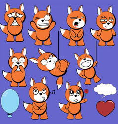 Fox Cartoon Sticker Expressions Pack Collection