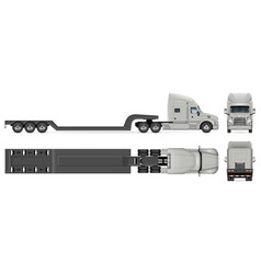 Low Bed Trailer Truck Mockup