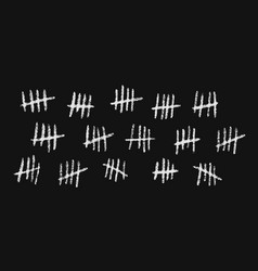 Tally Marks Drawn In Chalk Hand Drawn Lines