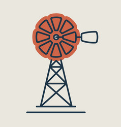 Wind Pump Isolated Icon Agriculture Sign