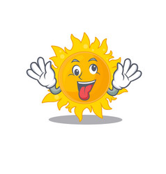 A Cartoon Design Summer Sun Having Crazy Face