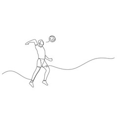 Continuous Single Line Drawing Of Male Volleyball