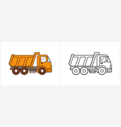 Dump Truck Coloring Page Dumper Side View