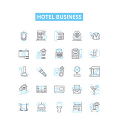 Hotel Business Line Icons Set Hotel