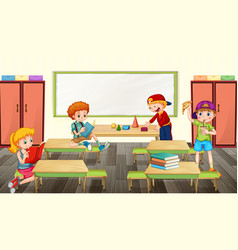 Scene With School Kids In Classroom